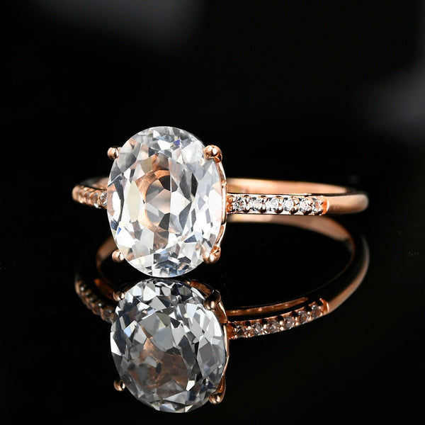 Vintage Rose Gold Diamond Lavender Pink Morganite Ring - Boylerpf