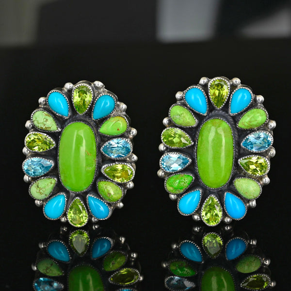 Leo Feeney Turquoise Varasite Sterling Silver Earrings