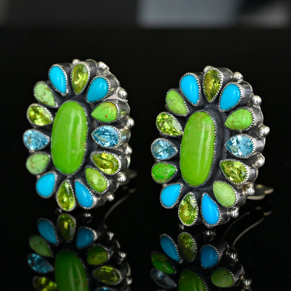 Leo Feeney Turquoise Varasite Sterling Silver Earrings
