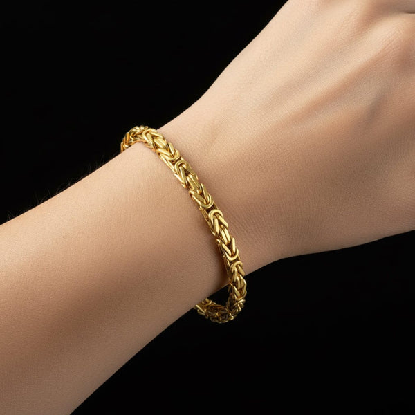 Vintage Byzantine Chain Solid Gold Bracelet - Boylerpf