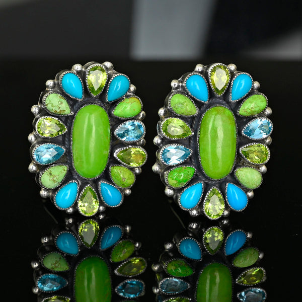 Leo Feeney Turquoise Varasite Sterling Silver Earrings