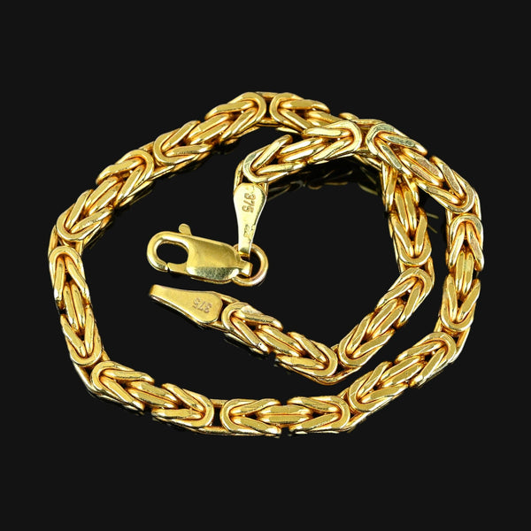 Vintage Byzantine Chain Solid Gold Bracelet - Boylerpf