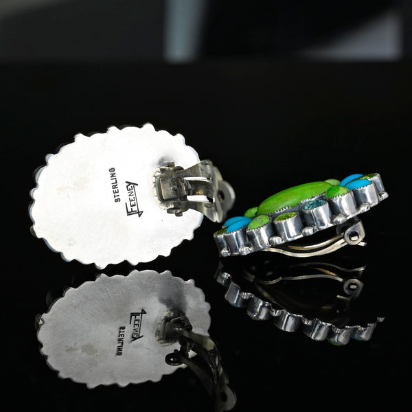 Leo Feeney Turquoise Varasite Sterling Silver Earrings