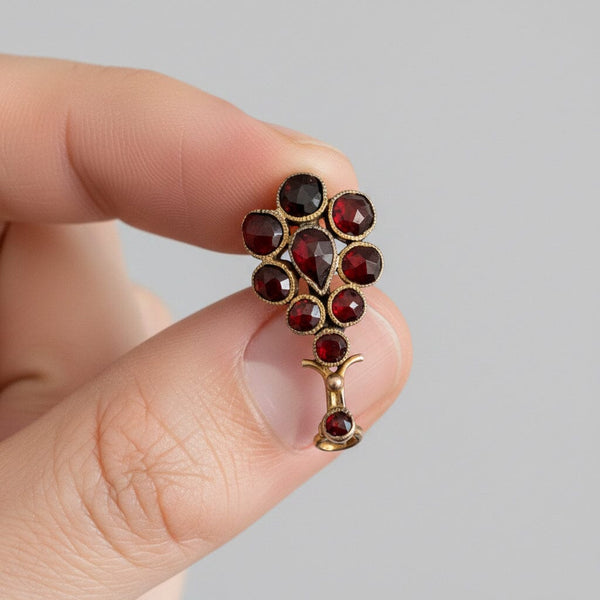 Antique Victorian Rose Cut Garnet Comet Brooch Pin - Boylerpf
