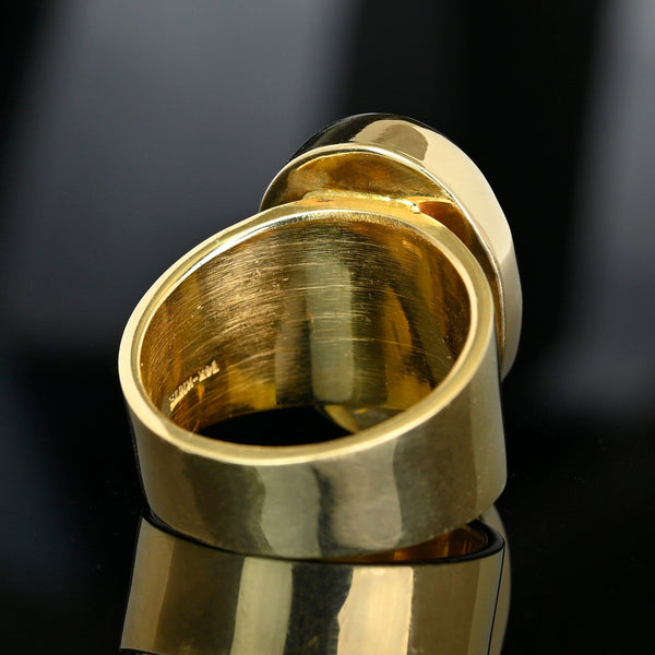 Vintage Australian Boulder Opal Ring, 14K Gold Signet, 21.3g