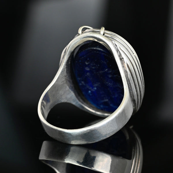 Art Smith Scarab Ring, Sterling Silver 1950s Modernist