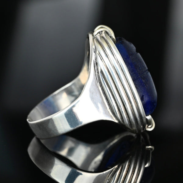 Art Smith Scarab Ring, Sterling Silver 1950s Modernist