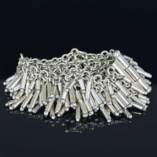 Vintage Teresa Camino Sterling Silver Cha Cha Fringe Bracelet