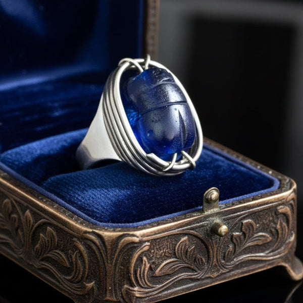 Art Smith Scarab Ring, Sterling Silver 1950s Modernist
