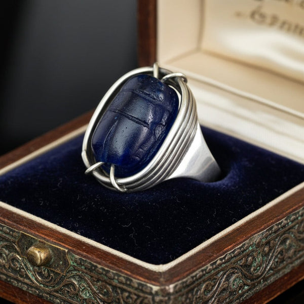 Art Smith Scarab Ring, Sterling Silver 1950s Modernist