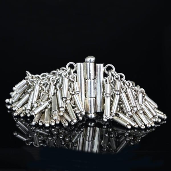 Vintage Teresa Camino Sterling Silver Cha Cha Fringe Bracelet