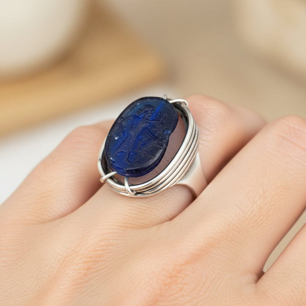 Art Smith Scarab Ring, Sterling Silver 1950s Modernist