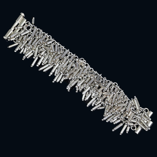 Vintage Teresa Camino Sterling Silver Cha Cha Fringe Bracelet