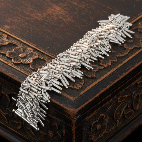 Vintage Teresa Camino Sterling Silver Cha Cha Fringe Bracelet