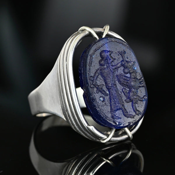 Art Smith Scarab Ring, Sterling Silver 1950s Modernist