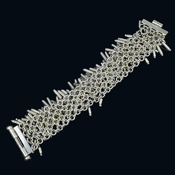 Vintage Teresa Camino Sterling Silver Cha Cha Fringe Bracelet