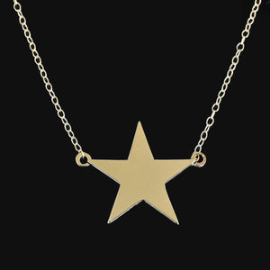 Vintage Contemporary 14K Gold Star Pendant Necklace - Boylerpf