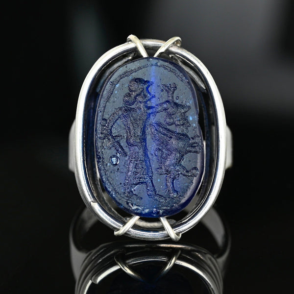 Art Smith Scarab Ring, Sterling Silver 1950s Modernist