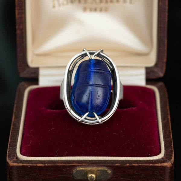 Art Smith Scarab Ring, Sterling Silver 1950s Modernist
