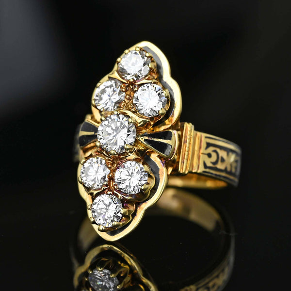 Georgian Jewelry | The Three Graces | Art Deco Onyx Diamond Enamel