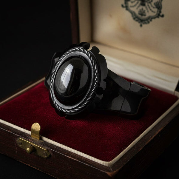 Antique Victorian Whitby Jet Mourning Bracelet - Boylerpf