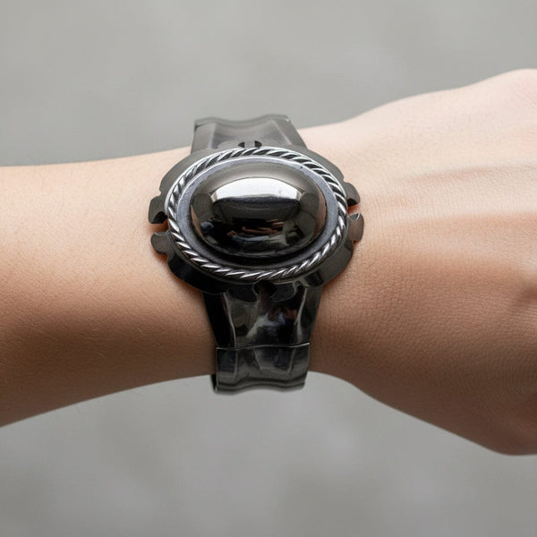 Antique Victorian Whitby Jet Mourning Bracelet - Boylerpf