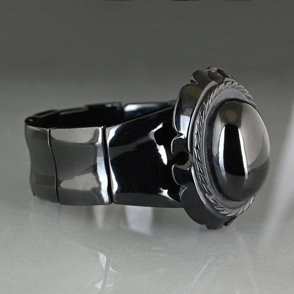 Antique Victorian Whitby Jet Mourning Bracelet - Boylerpf