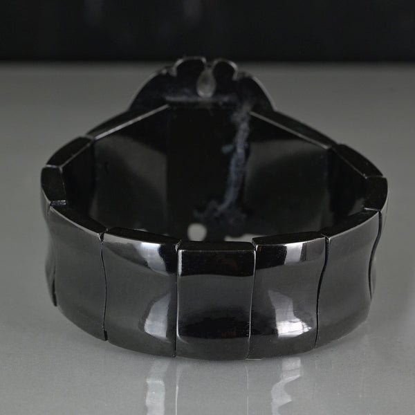 Antique Victorian Whitby Jet Mourning Bracelet - Boylerpf