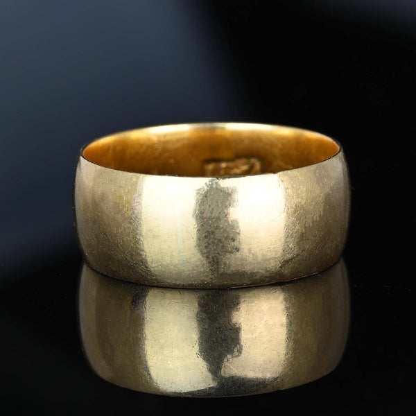Mens Antique Victorian 18K Gold Ring, Wide Band - Boylerpf