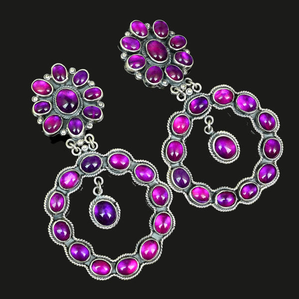 Federico Jimenez Amethyst Chandelier Sterling Silver Earrings