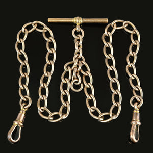 Rolled Gold Victorian Double Albert Watch Chain Necklace - Boylerpf