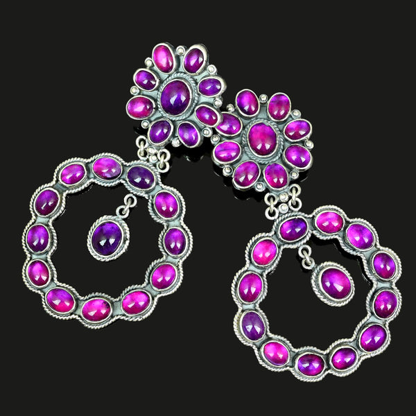 Federico Jimenez Amethyst Chandelier Sterling Silver Earrings