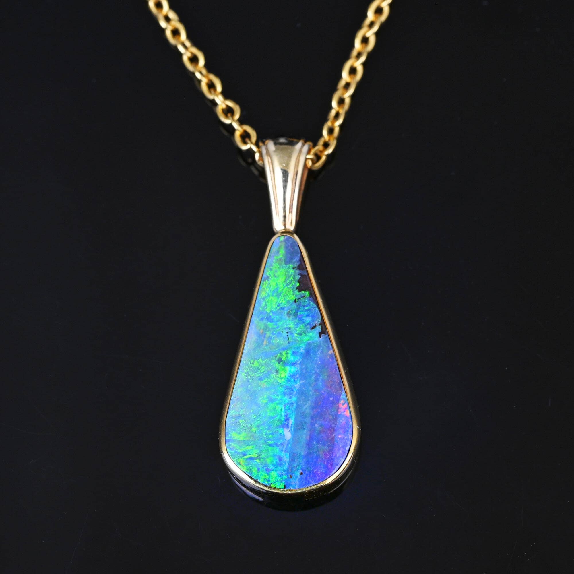 Outlet Adjustable Handmade Natural Australian Boulder Opal Hemp Necklace