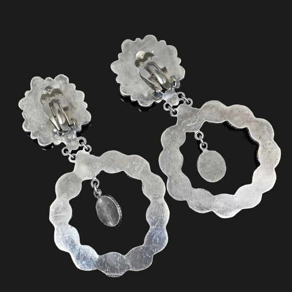 Federico Jimenez Amethyst Chandelier Sterling Silver Earrings