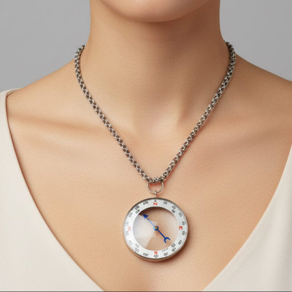 Vintage Working Compass Pendant Necklace Watch Fob - Boylerpf