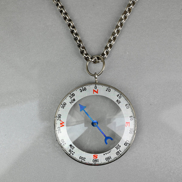 Vintage Working Compass Pendant Necklace Watch Fob - Boylerpf