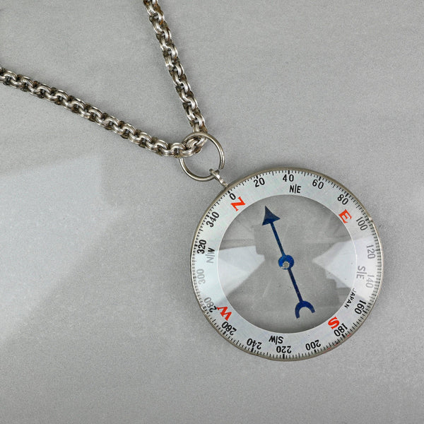 Vintage Working Compass Pendant Necklace Watch Fob - Boylerpf