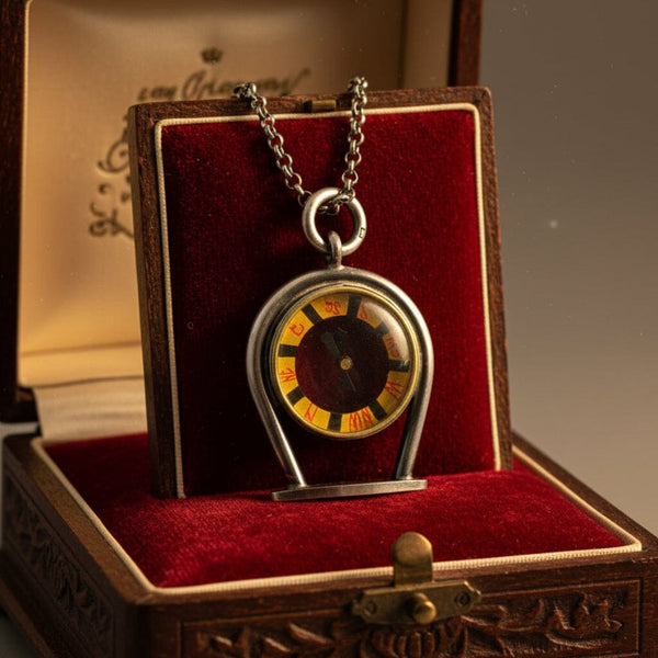 Antique Edwardian Sterling Silver Compass Pendant