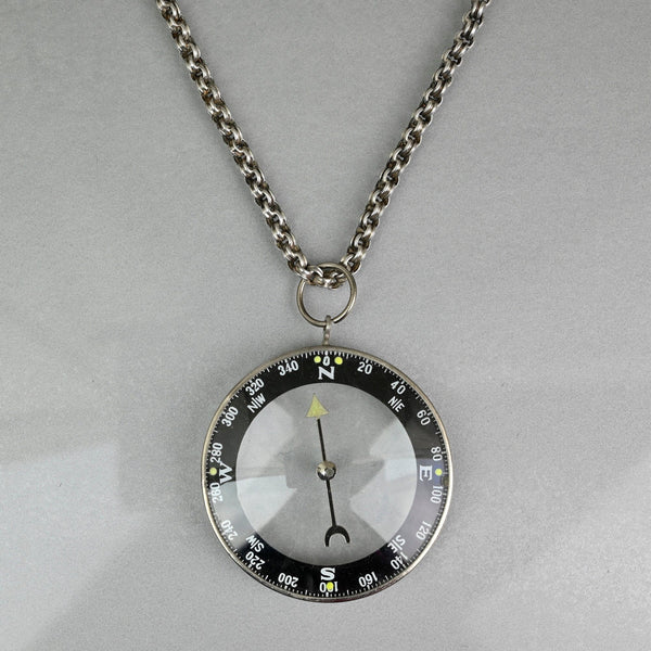 Vintage Working Compass Pendant Necklace Watch Fob - Boylerpf