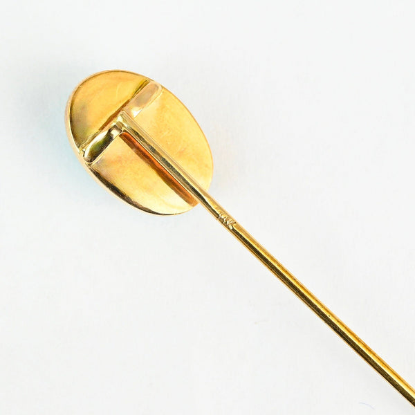 Antique 14K Gold Cabochon Turquoise Stick Pin Brooch - Boylerpf