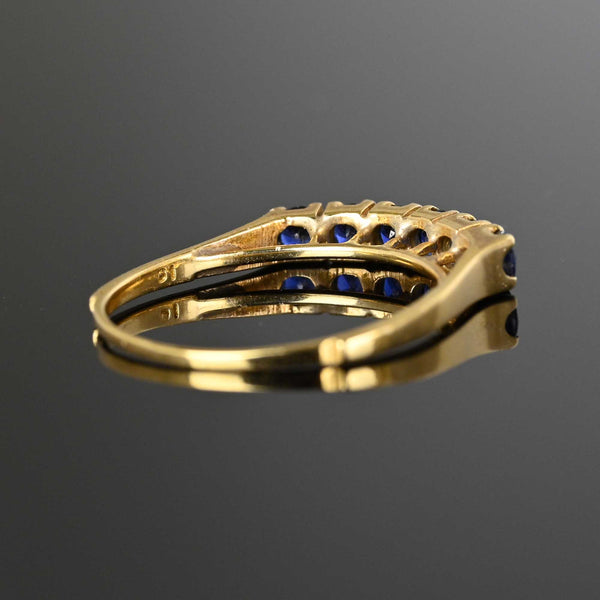 Fine Half Eternity 14K Gold Sapphire Ring Band - Boylerpf