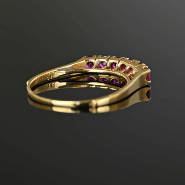 Vintage Six Stone Ruby Ring Band in 14K Gold - Boylerpf