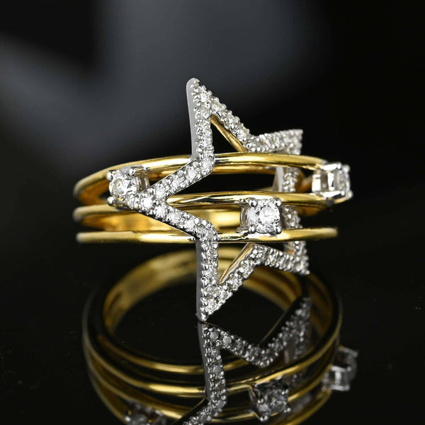 Designer Sonia B 14K Gold Diamond Star Ring - Boylerpf