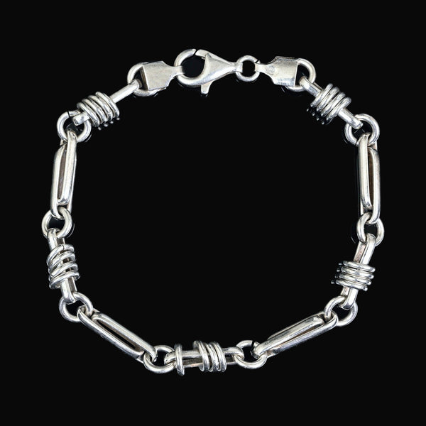 Vintage Italian Sterling Silver Link Chain Bracelet - Boylerpf