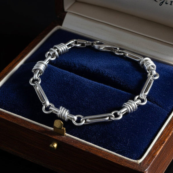 Vintage Italian Sterling Silver Link Chain Bracelet - Boylerpf