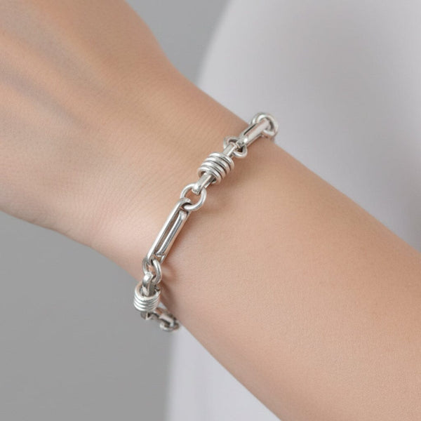 Vintage Italian Sterling Silver Link Chain Bracelet - Boylerpf