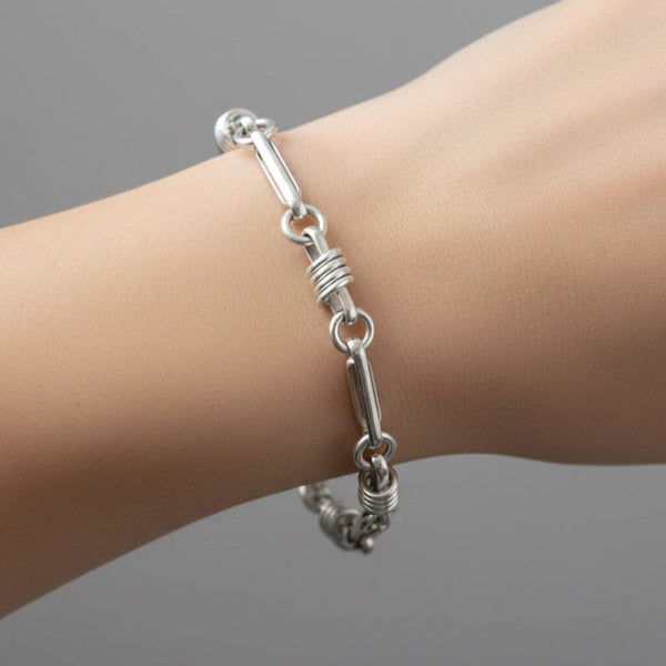 Vintage Italian Sterling Silver Link Chain Bracelet - Boylerpf