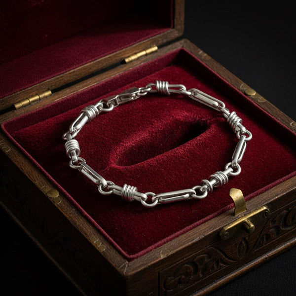 Vintage Italian Sterling Silver Link Chain Bracelet - Boylerpf