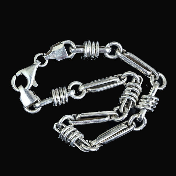 Vintage Italian Sterling Silver Link Chain Bracelet - Boylerpf