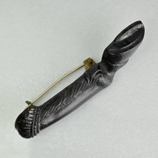Antique Victorian Horse Hoof Vulcanite Brooch
